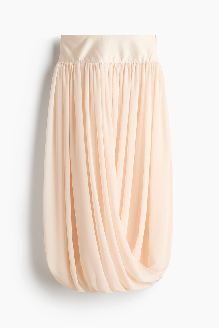 Draped chiffon skirt