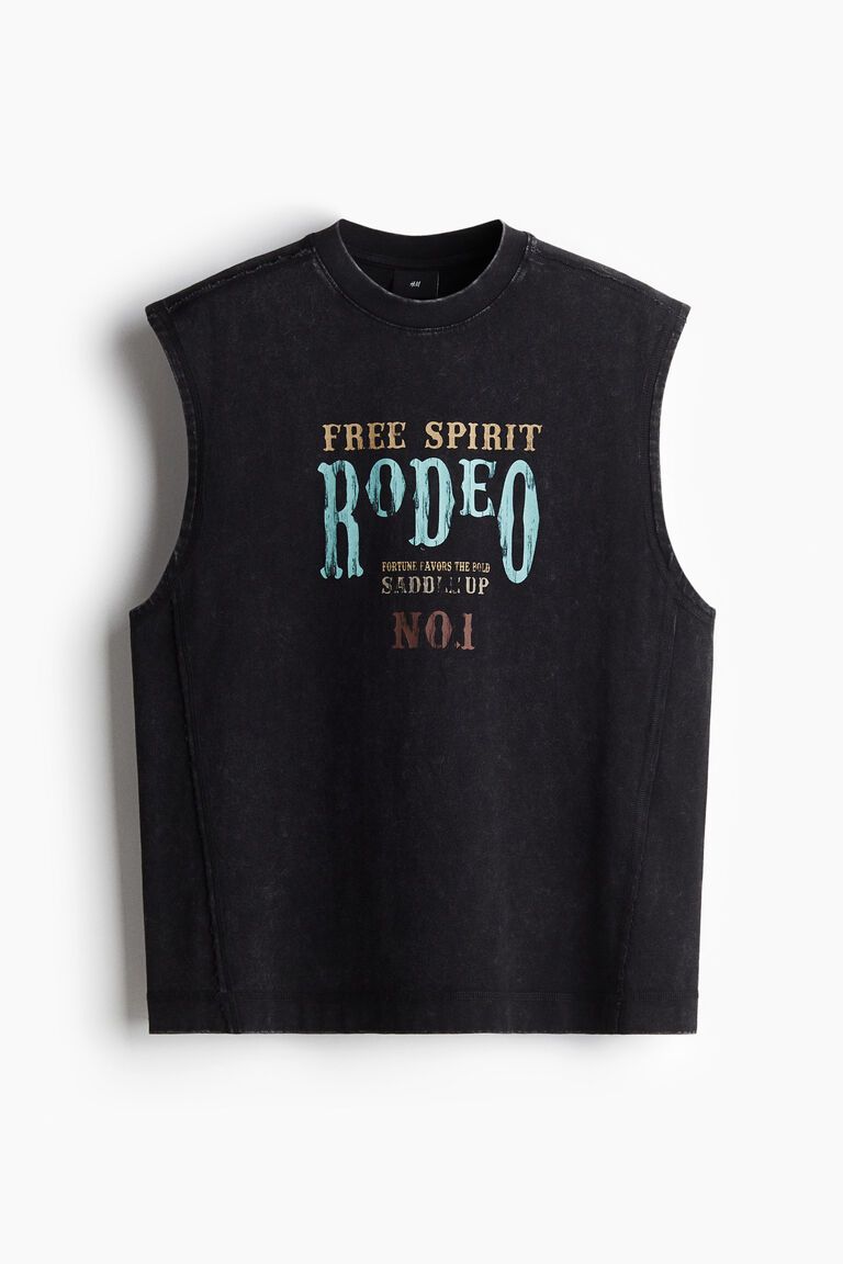 Loose Fit Sleeveless printed T-shirt