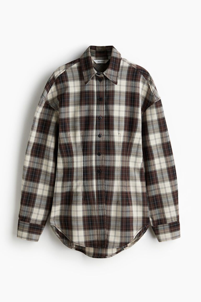 Waisted twill shirt