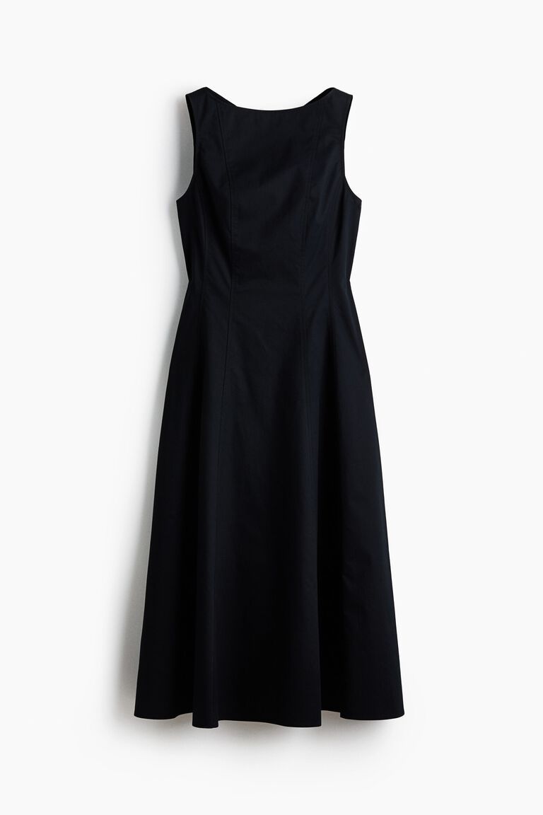 Cut-out twill dress