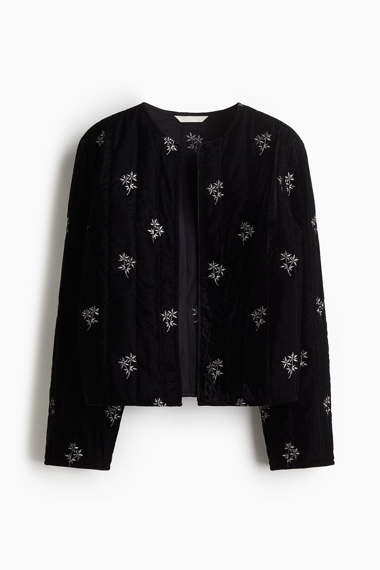 Embroidered velvet jacket