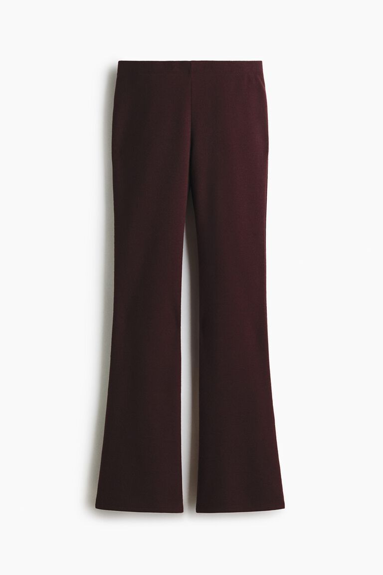 Flared knitted trousers