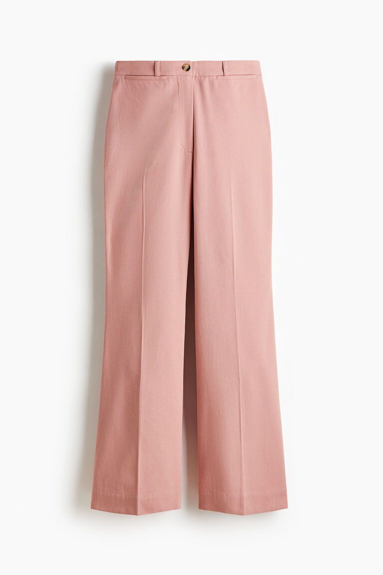 Flared twill trousers
