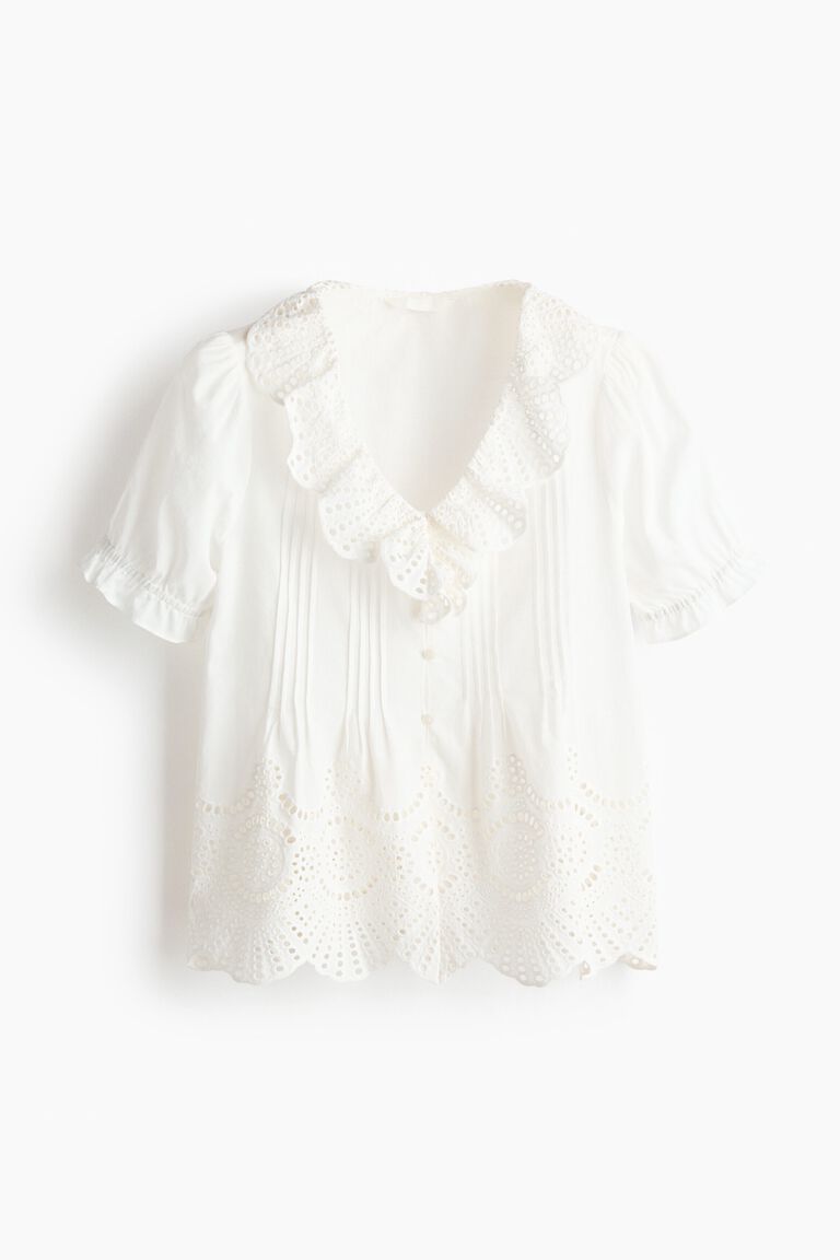 Broderie anglaise cotton blouse