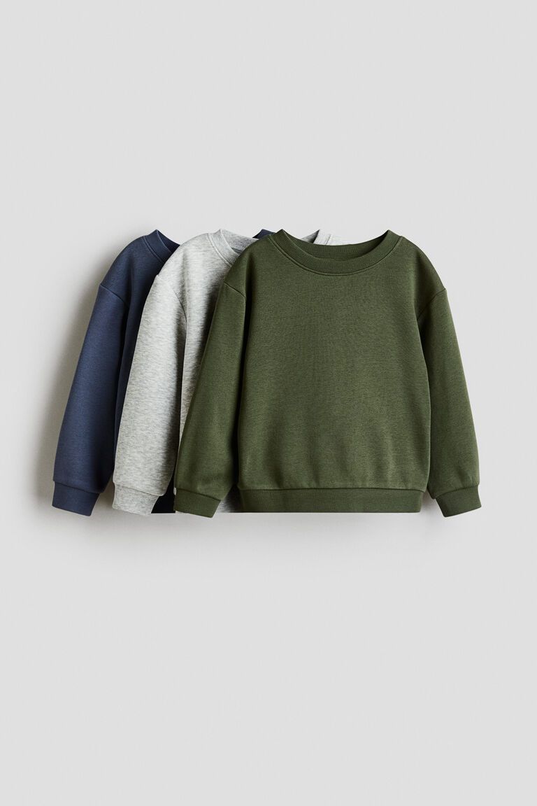 3-pack brushed-inside sweatshirts