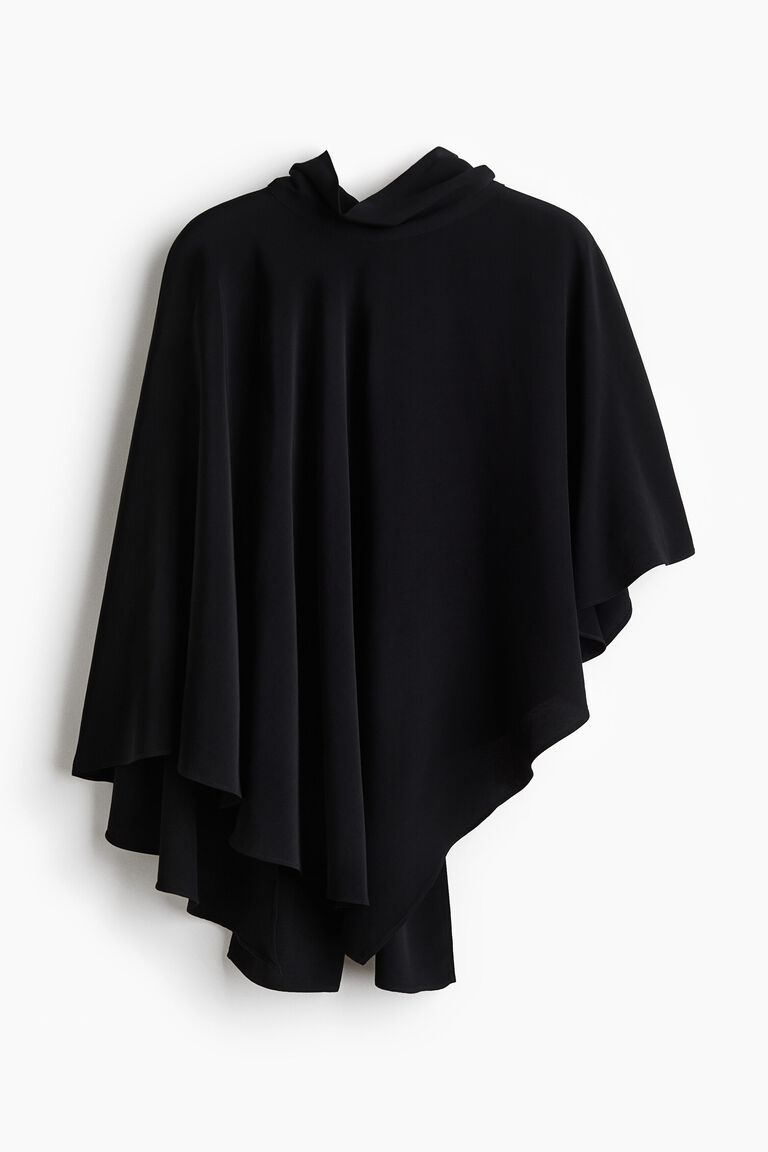 Asymmetric cape blouse