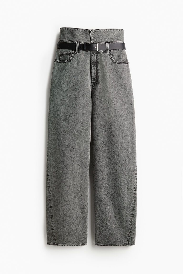 Wide paper bag jeans