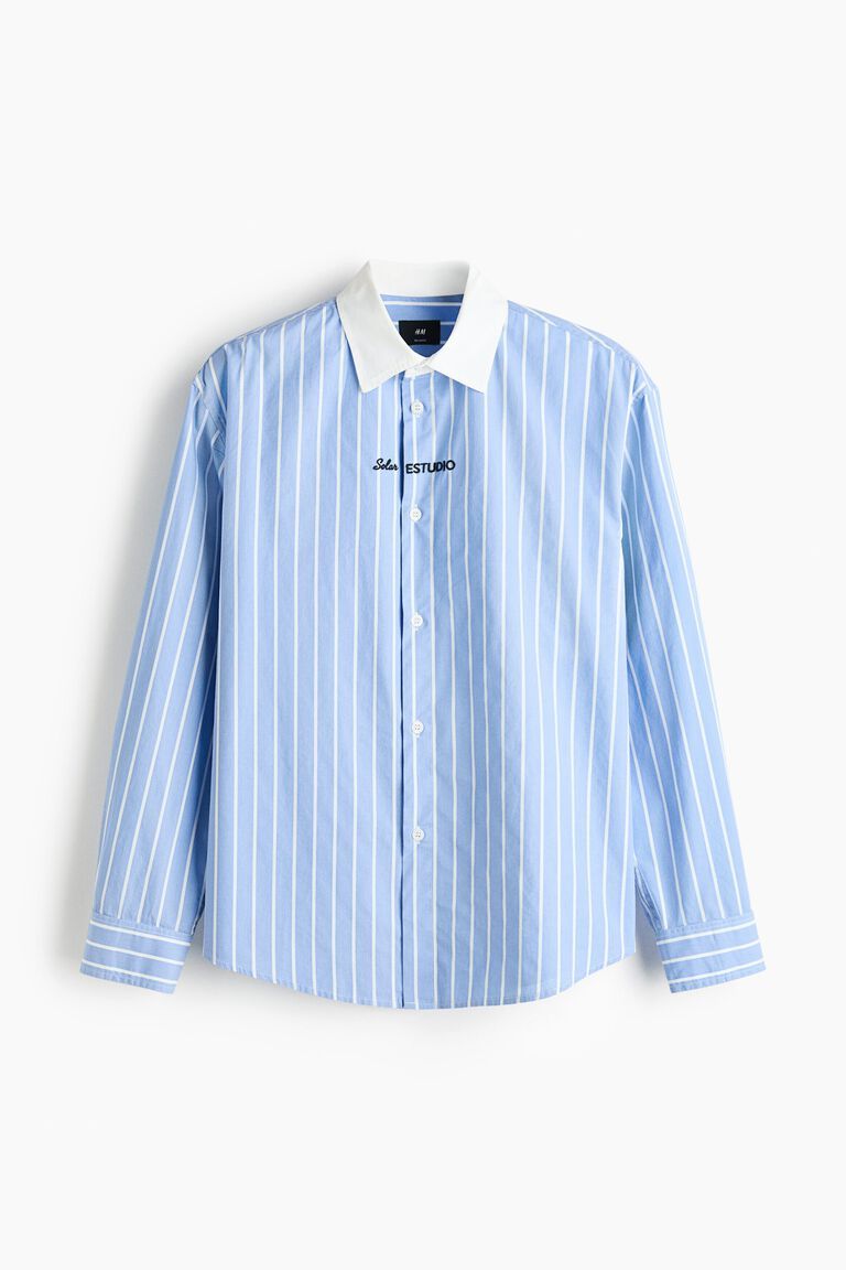 Relaxed Fit Embroidered-motif cotton shirt