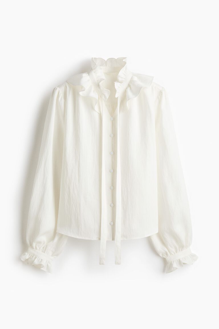 Frill-collar blouse