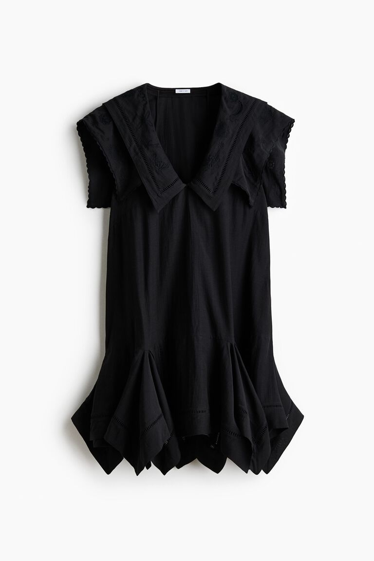 Sailor-collared broderie anglaise dress