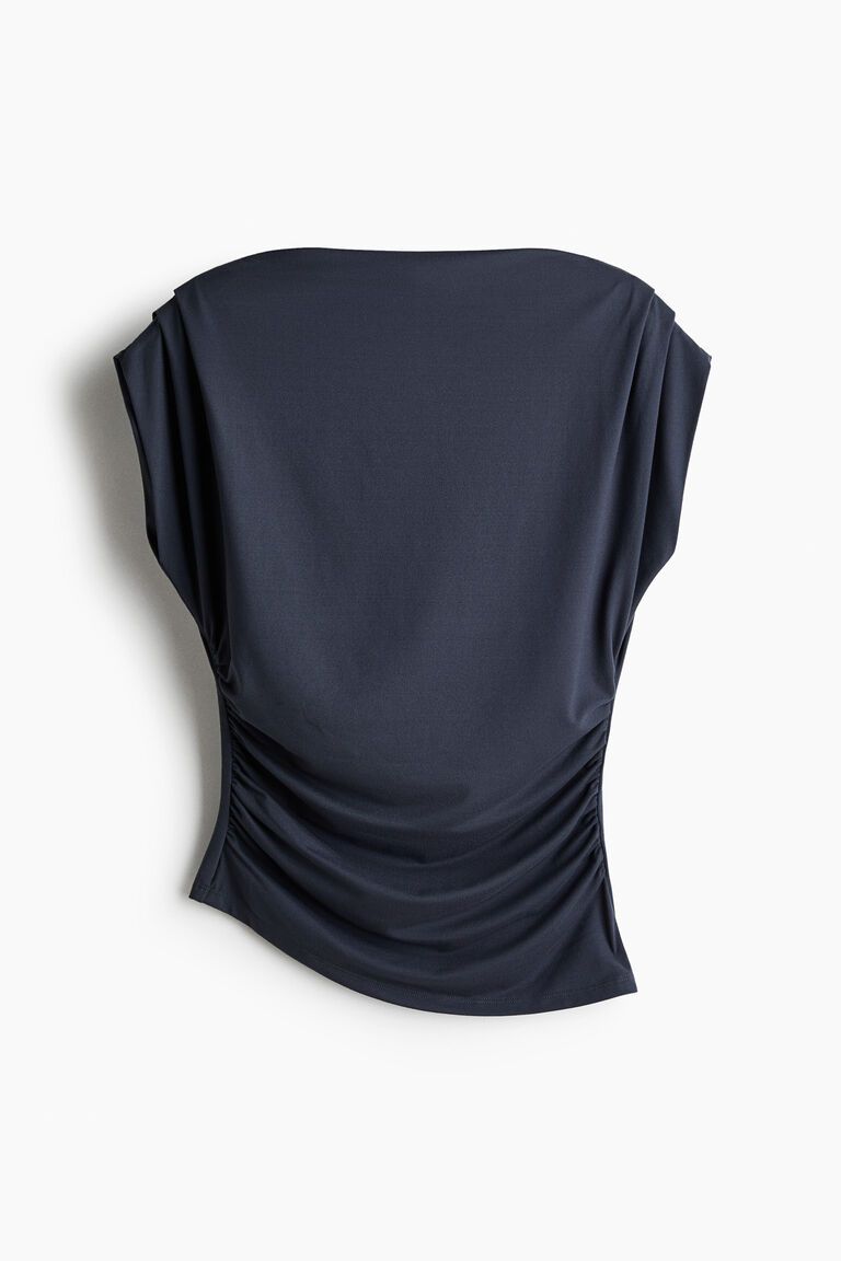 Draped boat-neck top