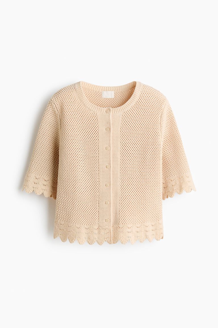 Crochet-look cardigan