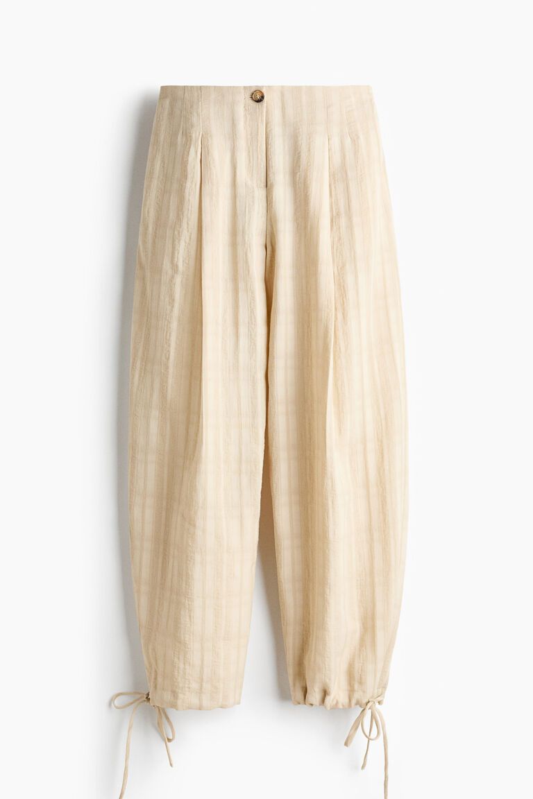 Drawstring-detail balloon trousers