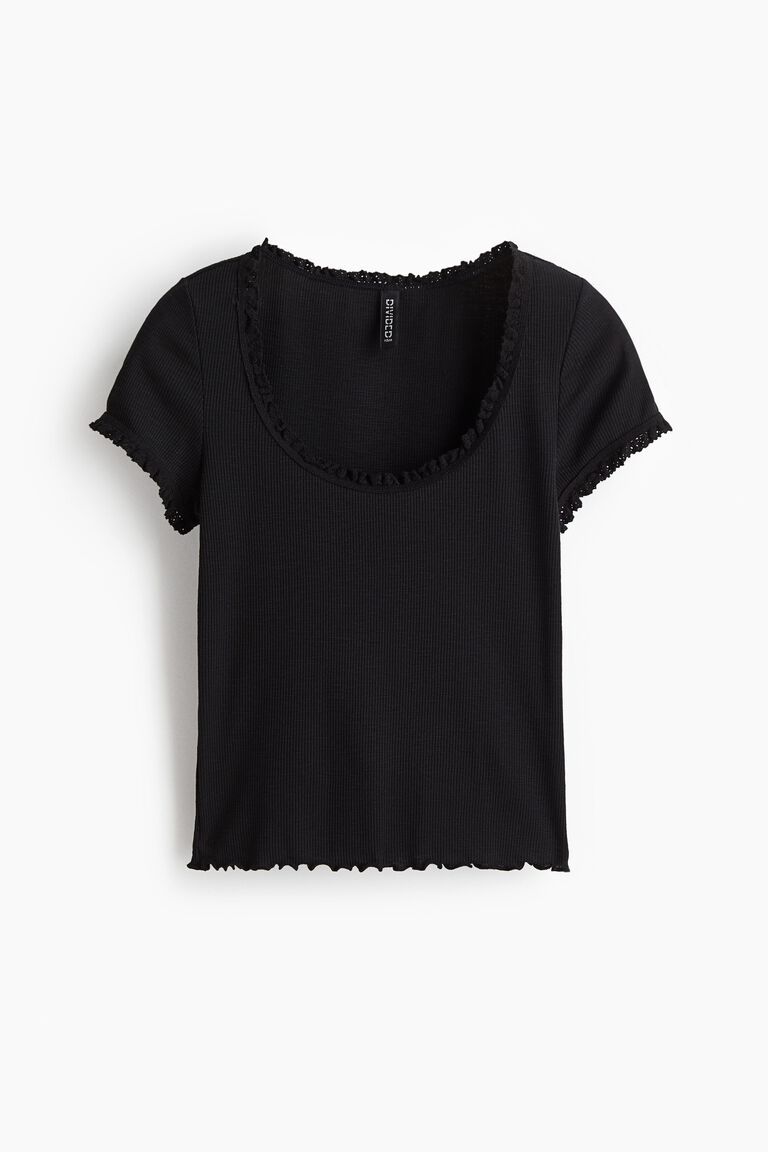 Lace-trimmed top
