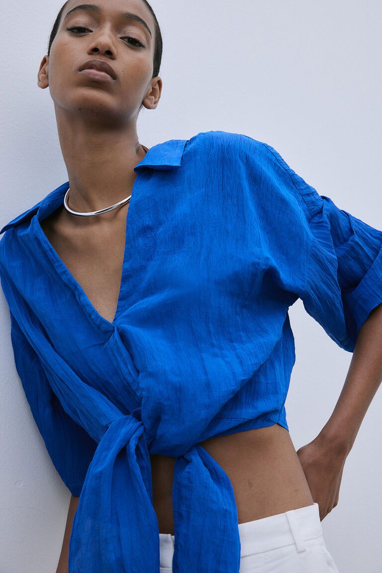 Tie-detail blouse