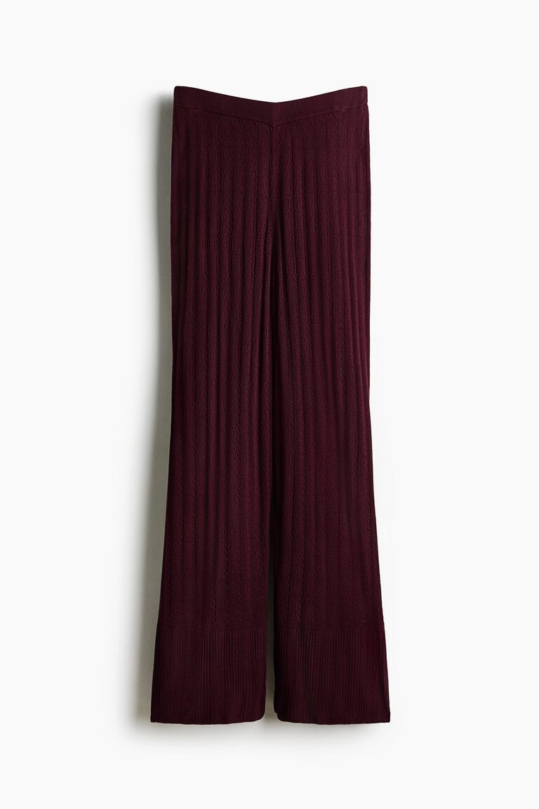 Pointelle-knit trousers