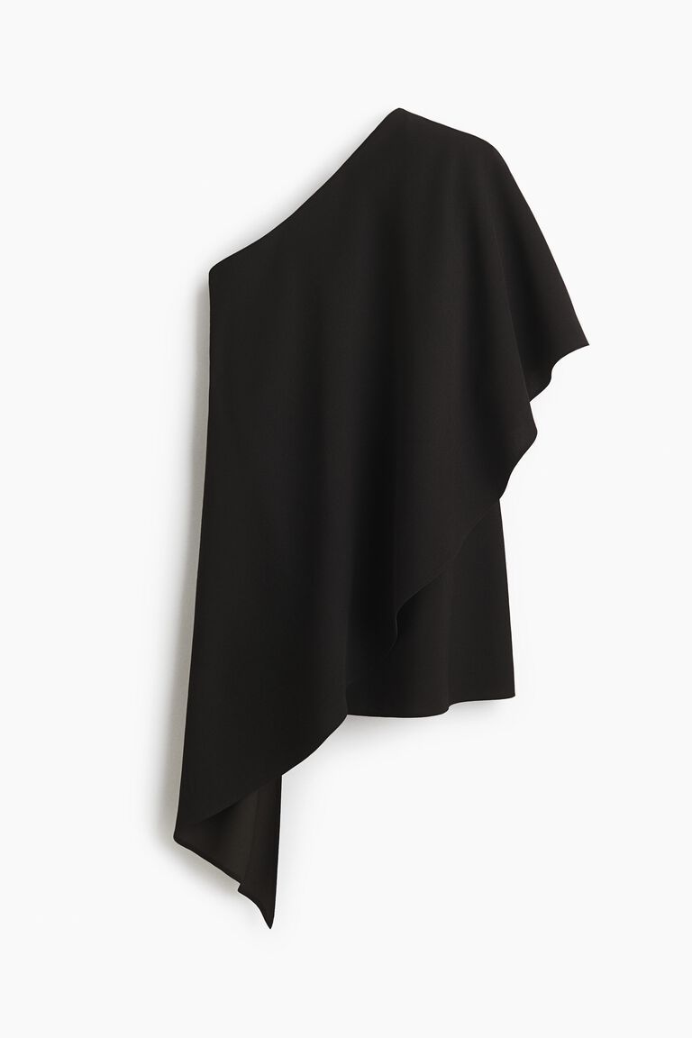 One-shoulder cape top