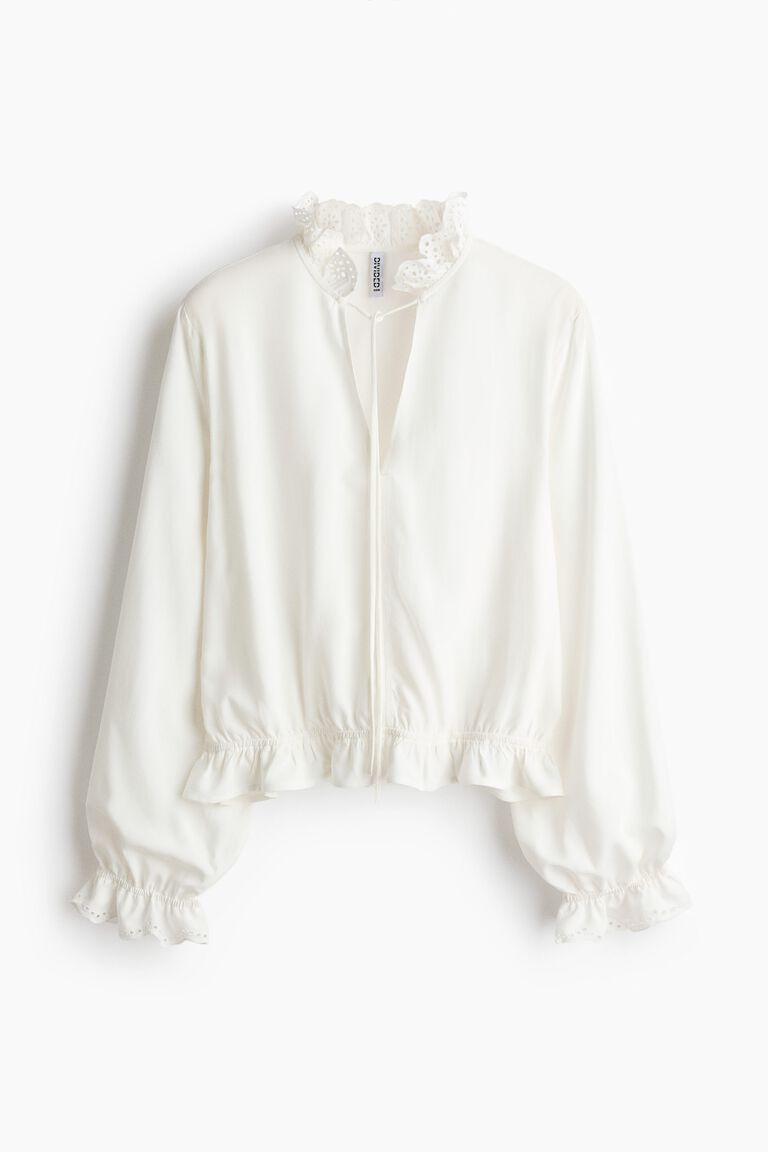 Frill-trimmed blouse