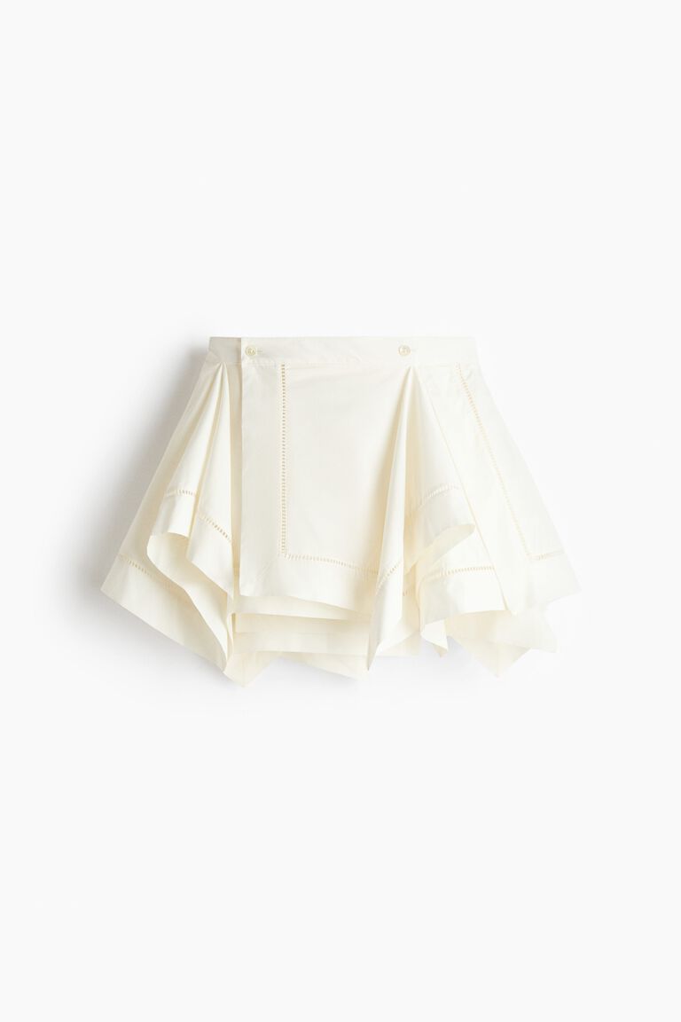 Draped-panel wrap skirt
