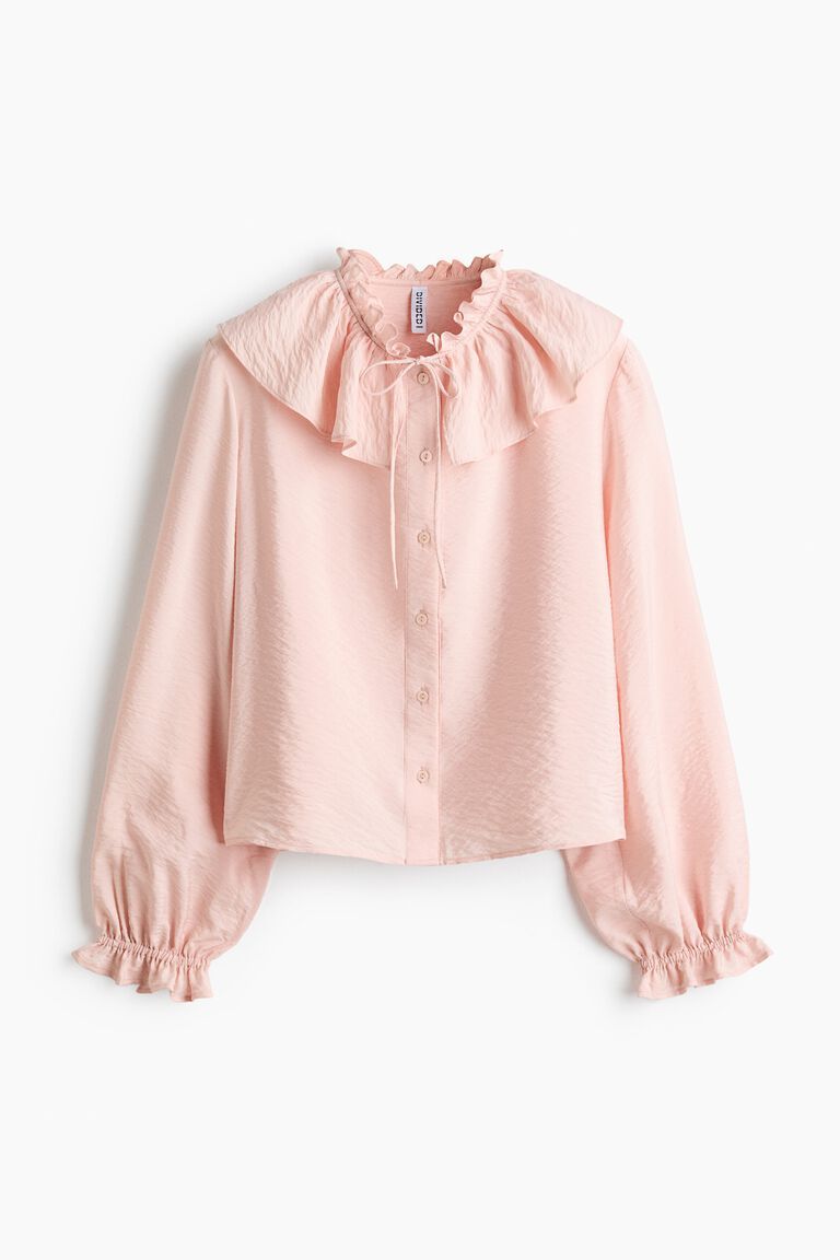 Frill-trimmed blouse