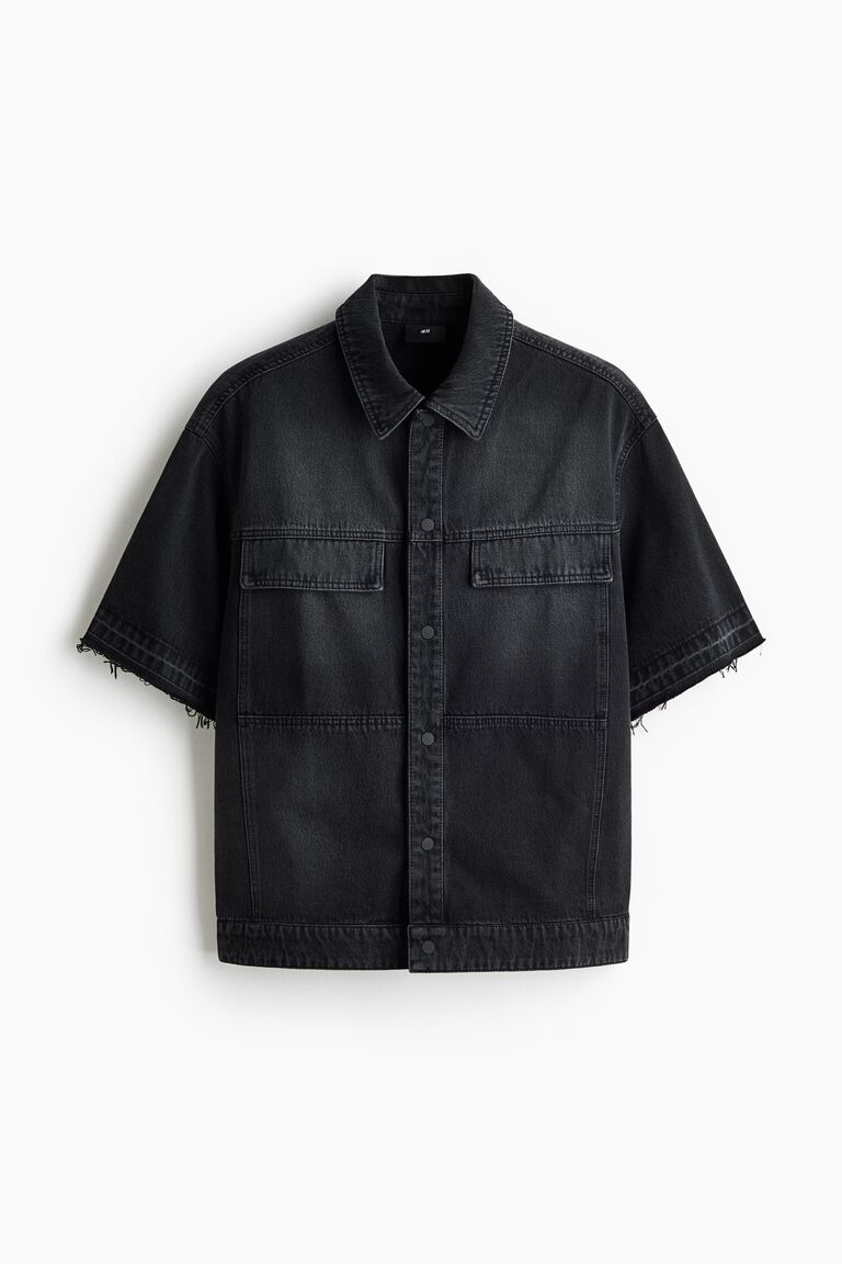 Loose Fit Short-sleeved denim shirt