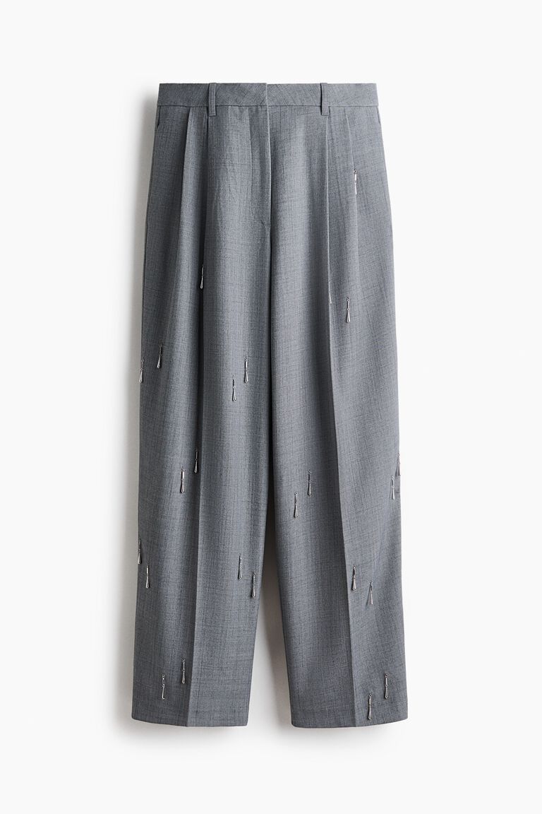 Bead-embellished trousers
