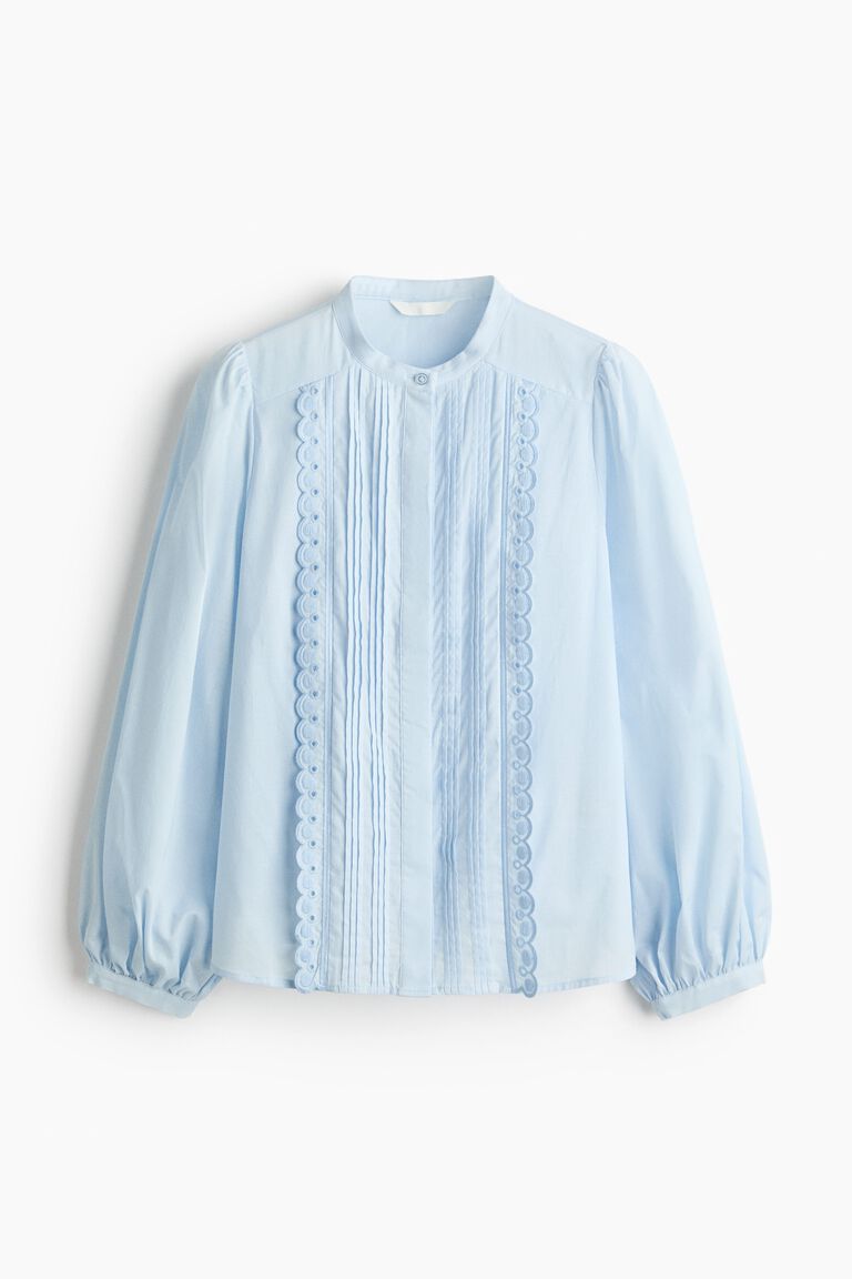 Pintucked cotton blouse