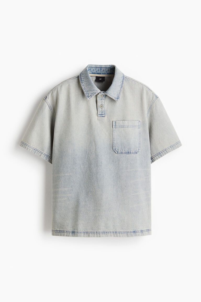 Loose Fit Denim polo shirt