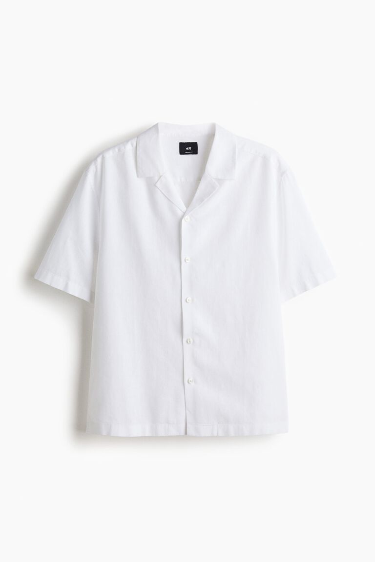Regular Fit Linen-blend resort shirt