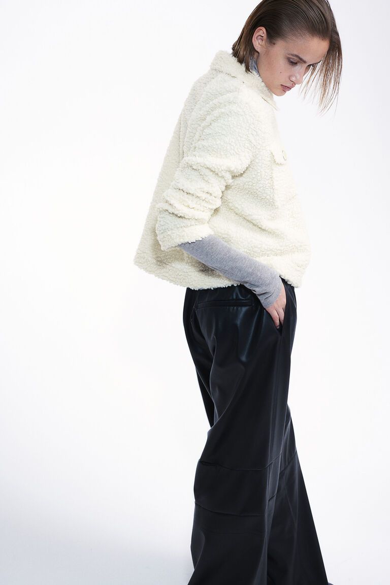 Collared teddy cardigan