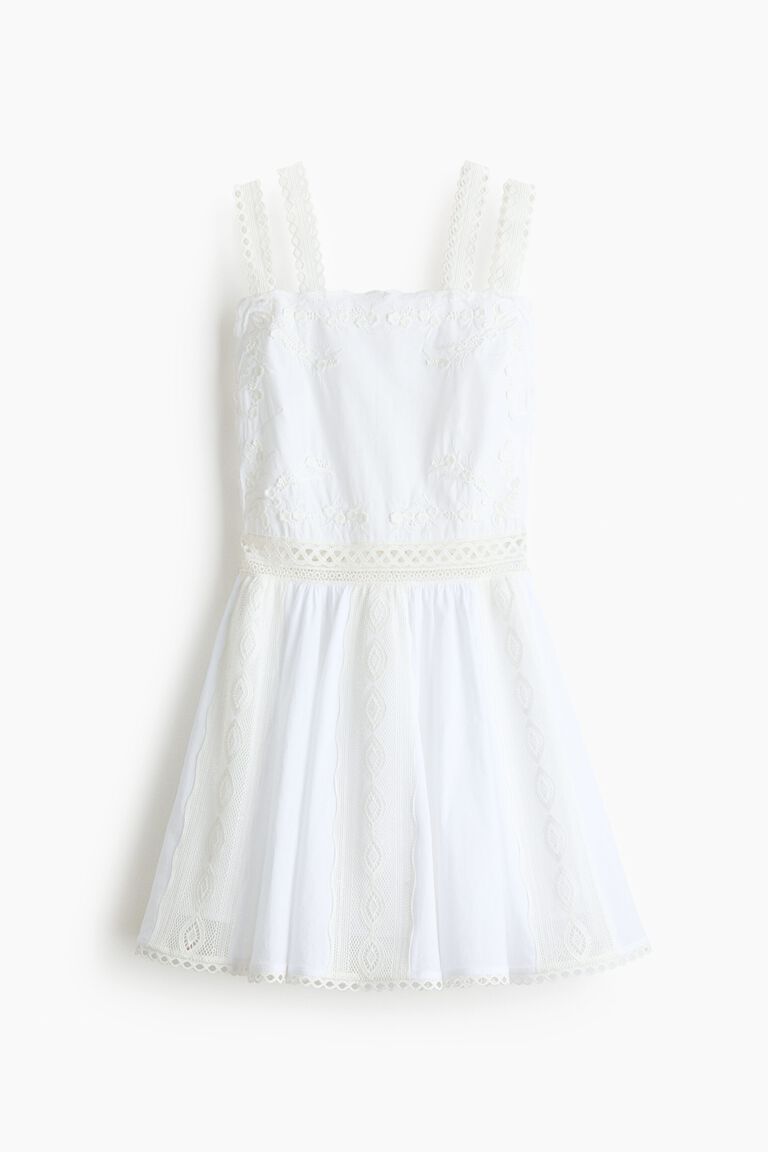 Lace-detail strappy dress