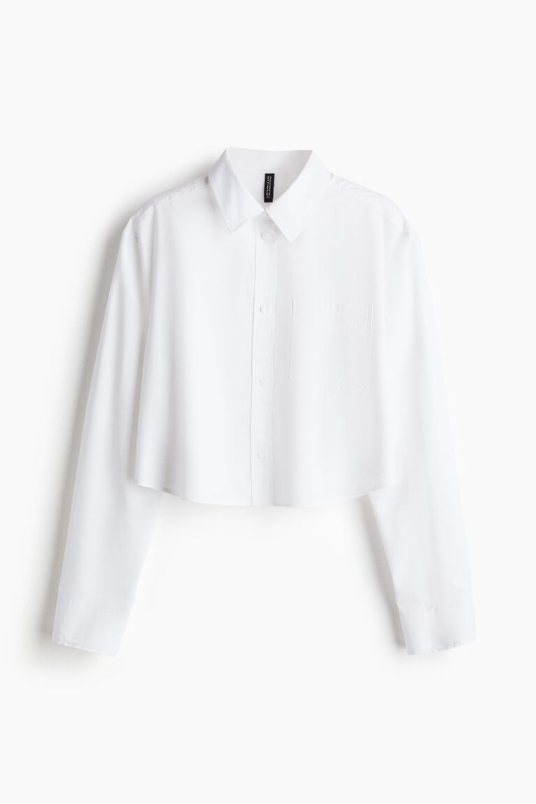 Cropped cotton shirt