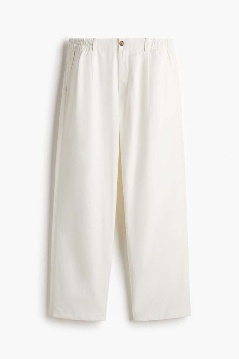 Relaxed Fit Tailored linen-blend trousers