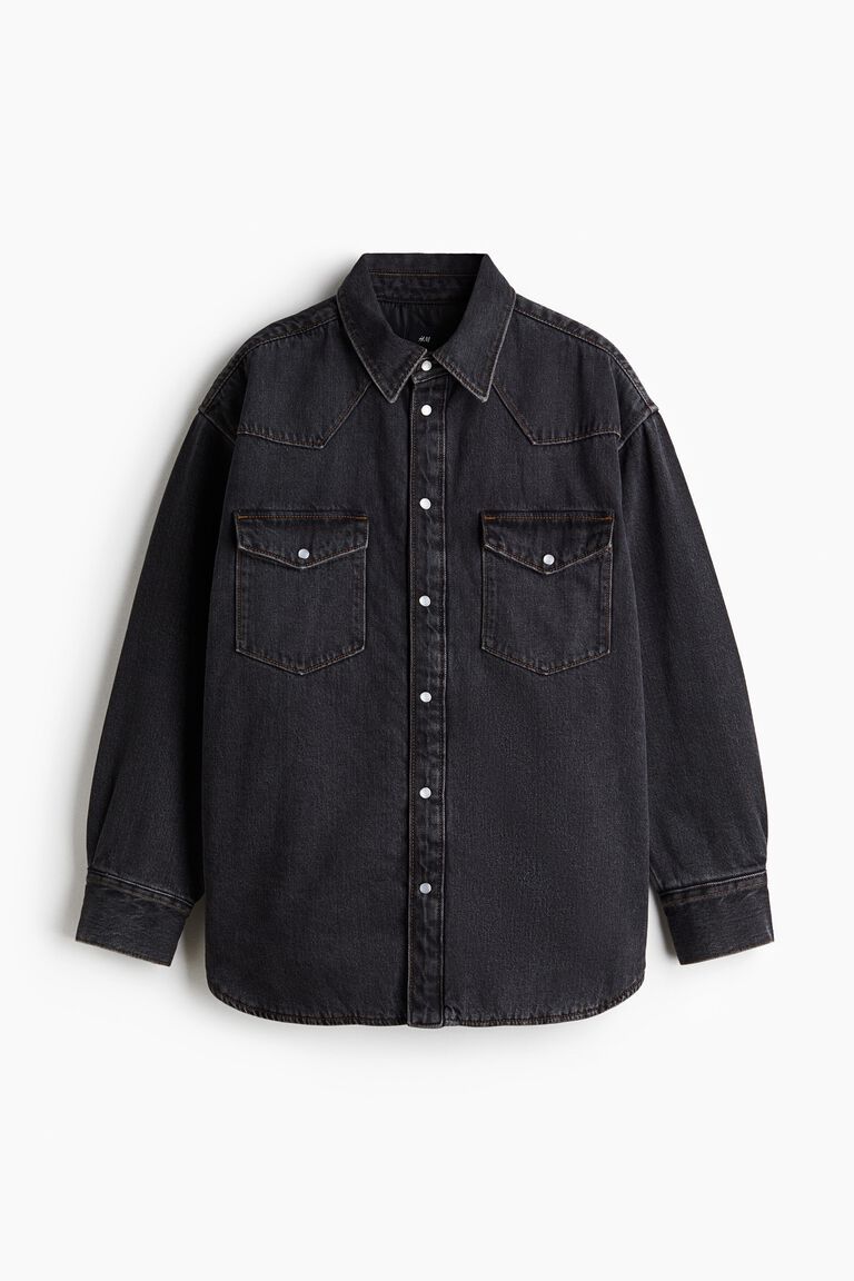Oversized Fit Padded denim shirt