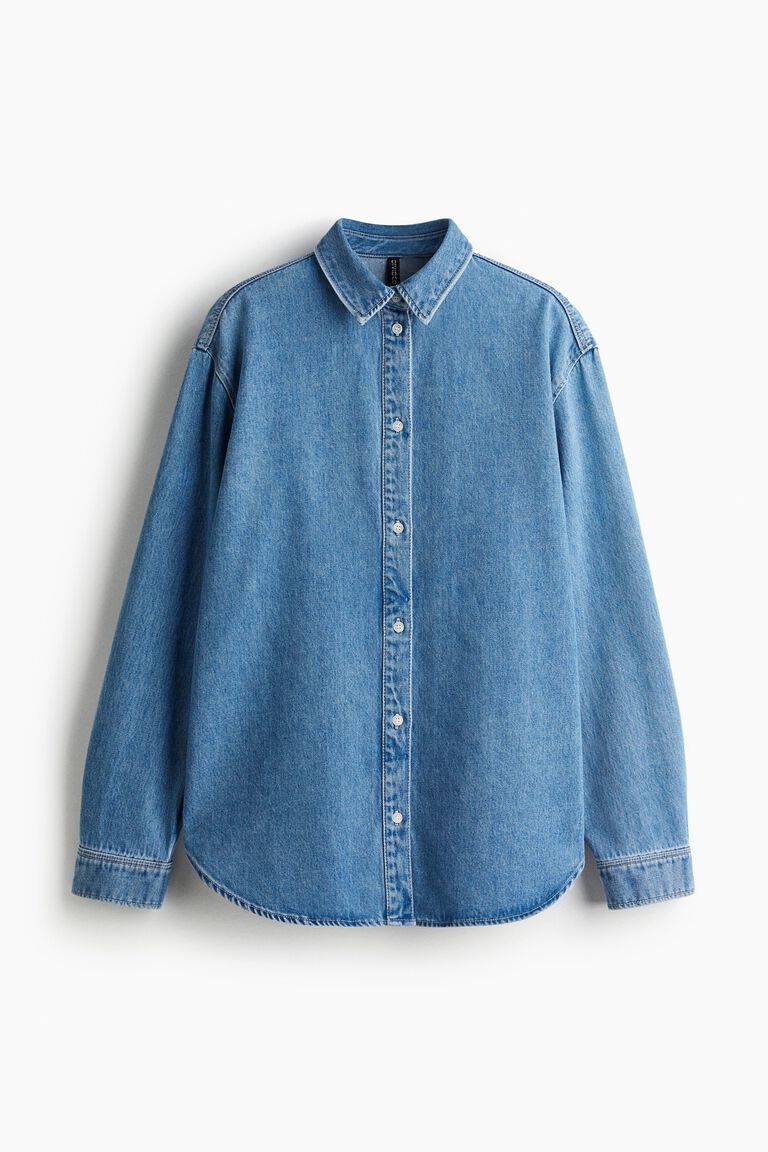 Oversized denim shirt