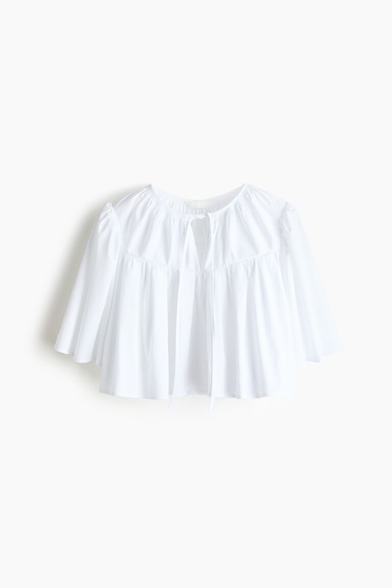 Cropped cotton blouse