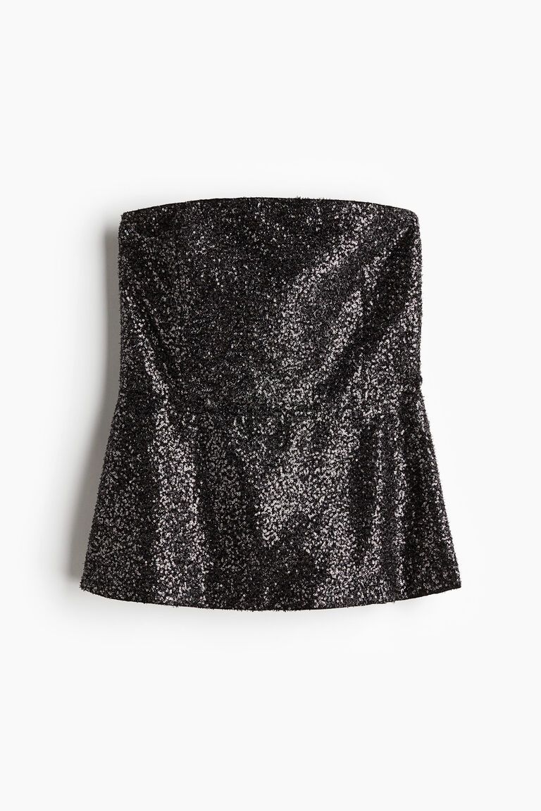 Sequined bandeau top