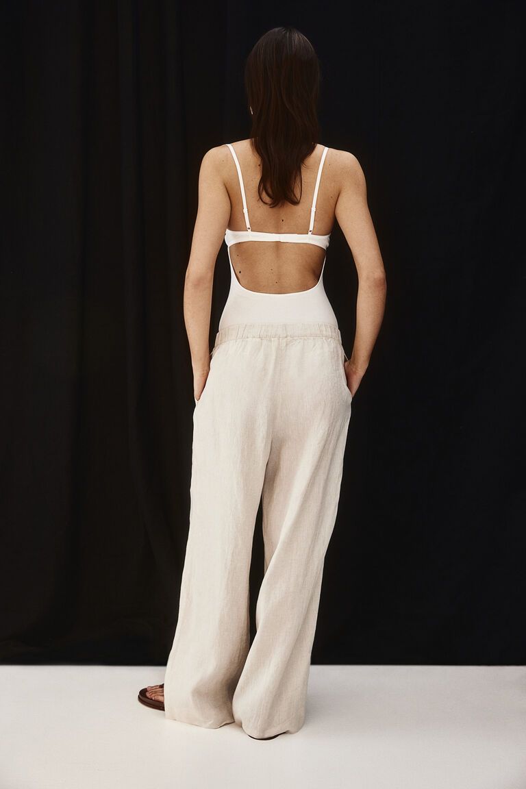 Wide linen trousers