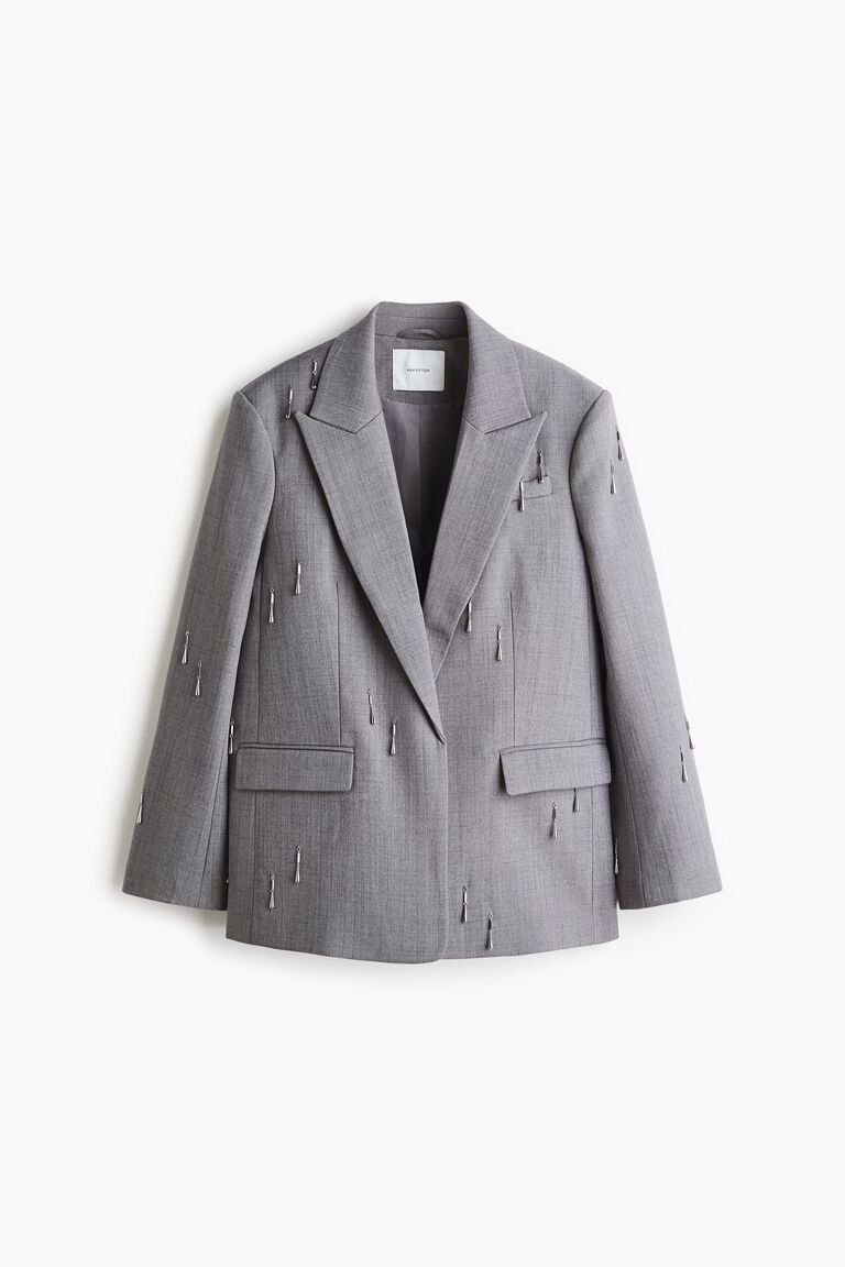 Bead-embellished blazer