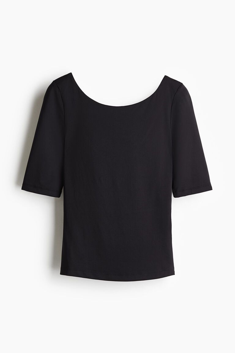 Ballerina-neckline top