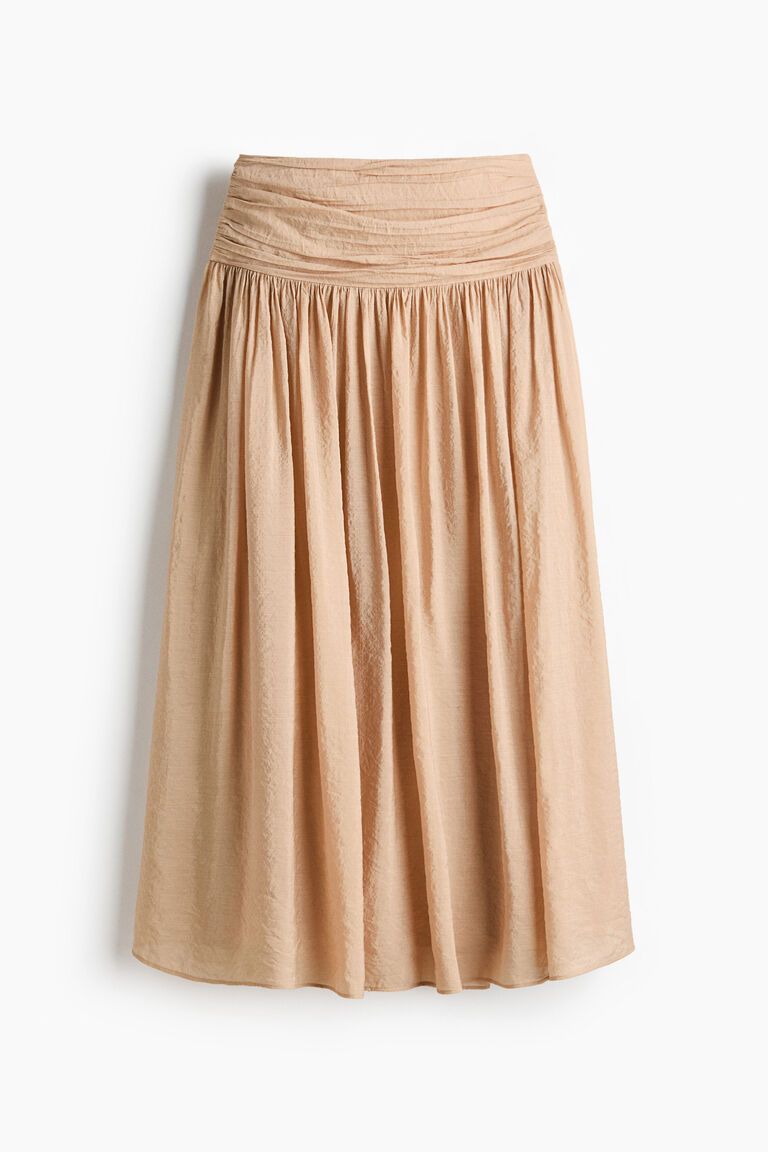 Gathered crêpe skirt