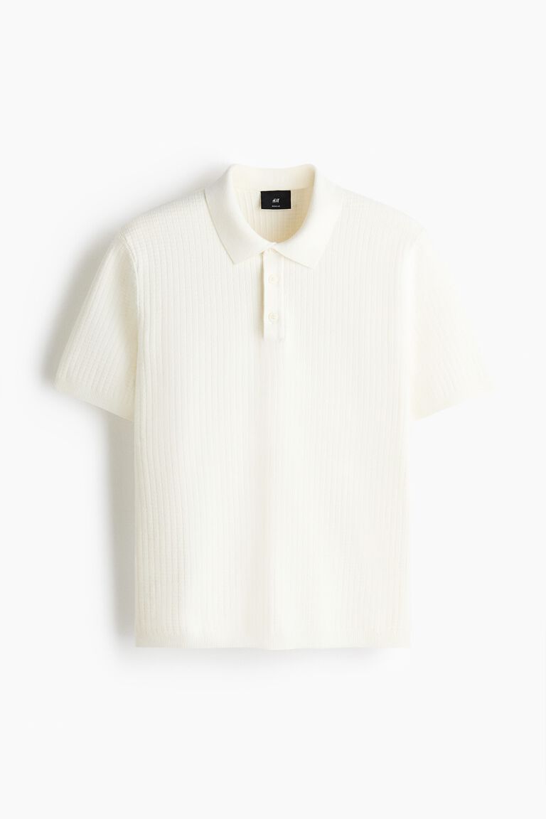 Regular Fit Textured-knit polo shirt