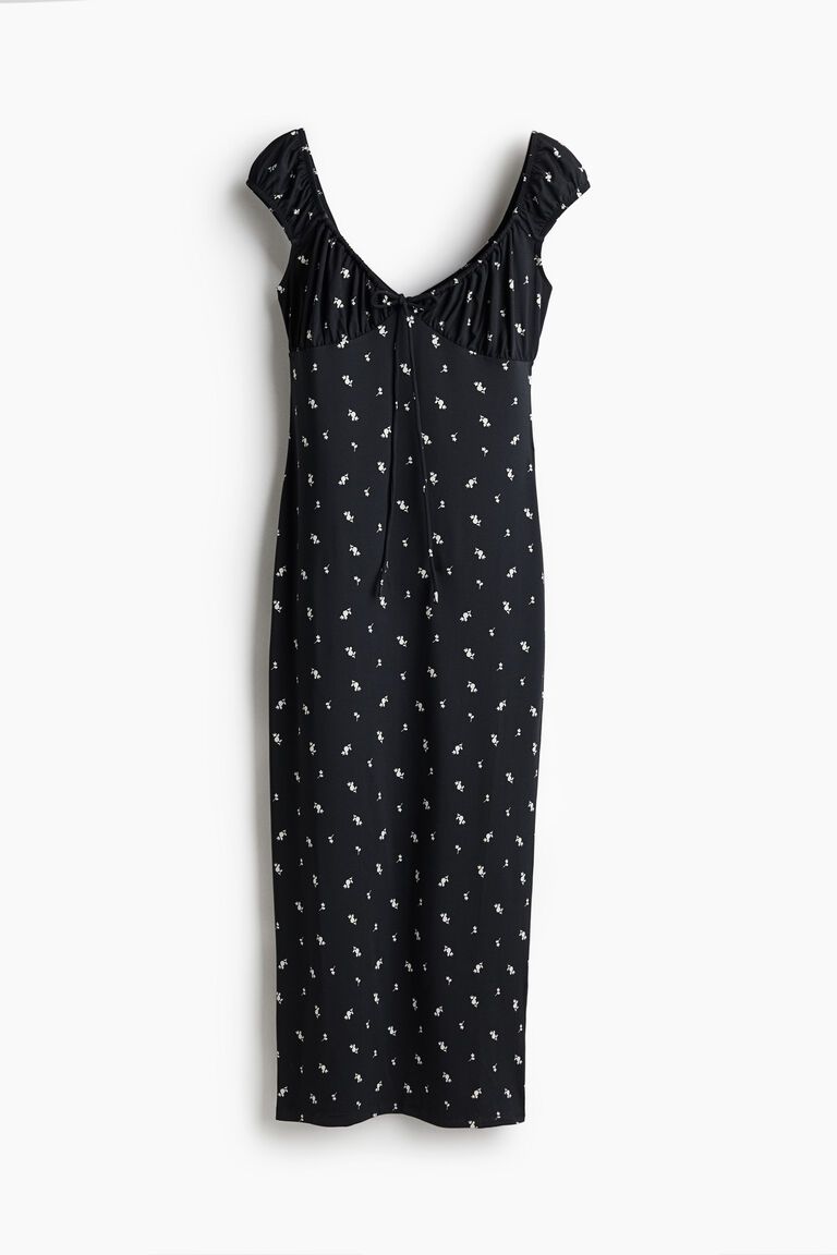 Drawstring-detail bodycon dress