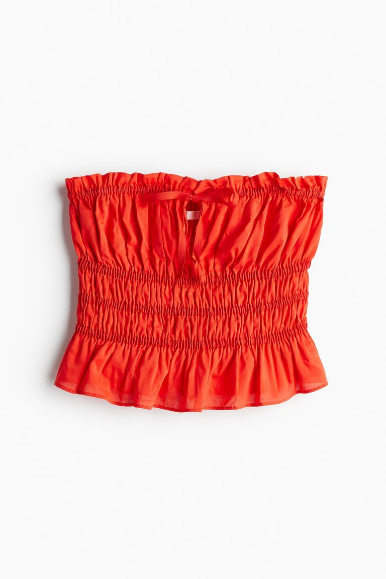 Smocked bandeau top