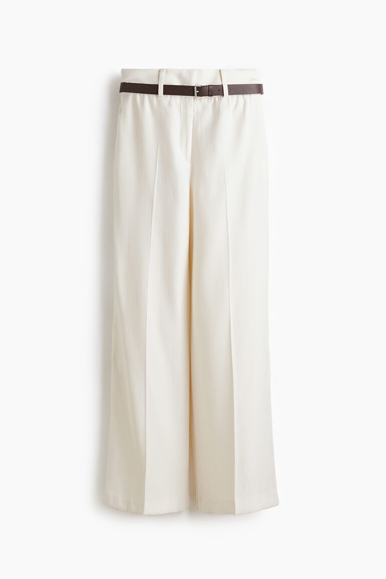 Belted tailored trousers