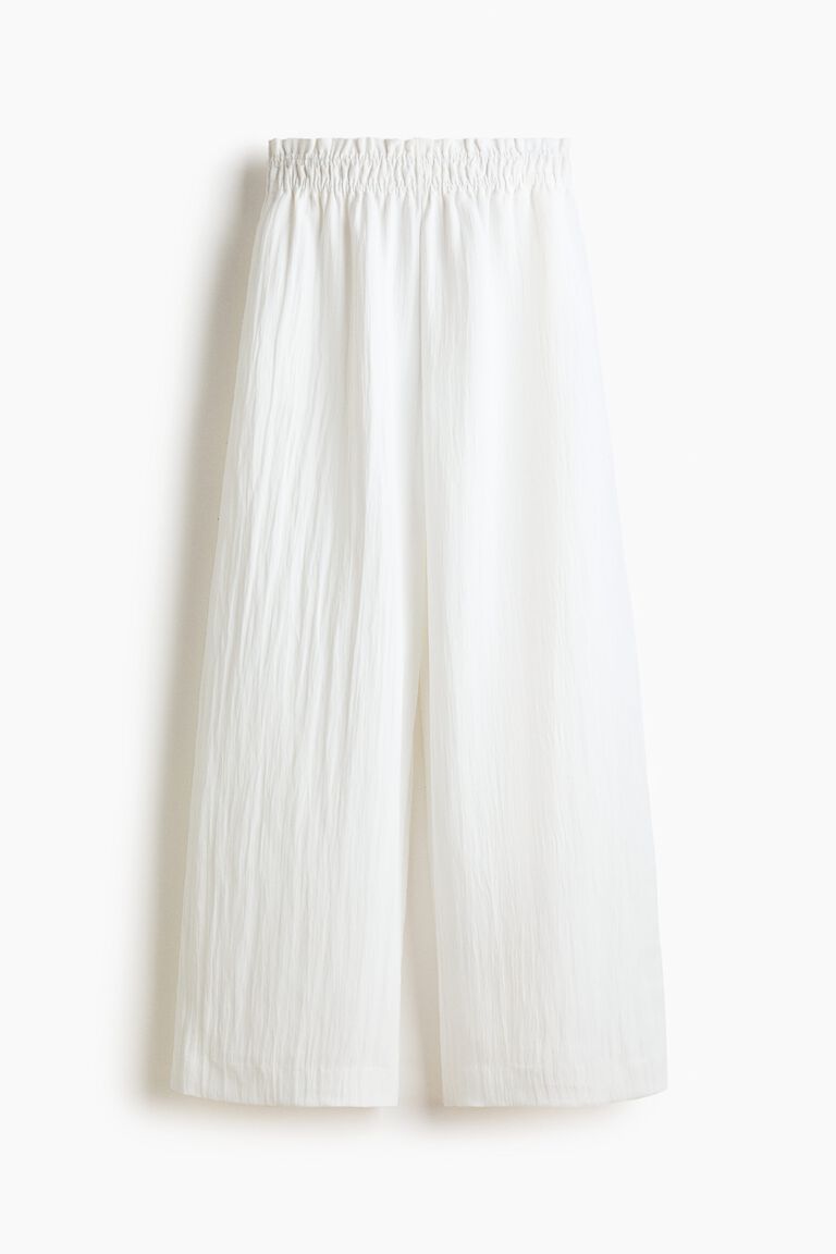 Wide frill-trimmed trousers