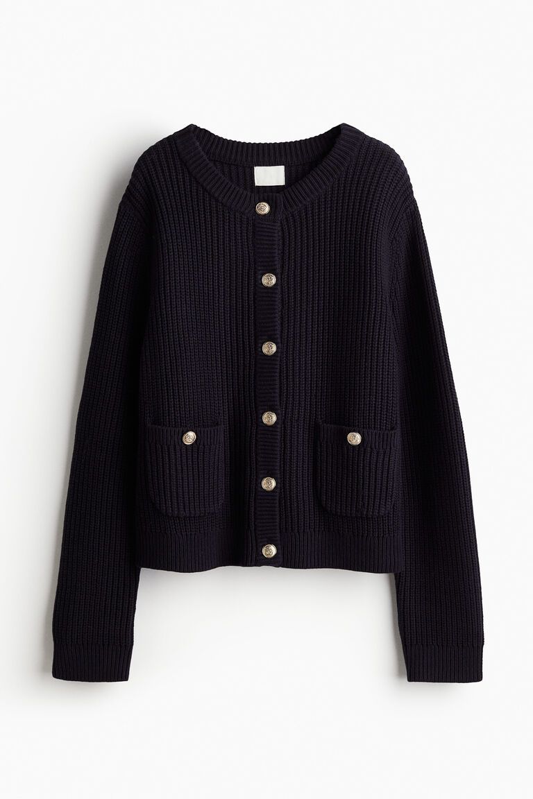 Rib-knit cardigan