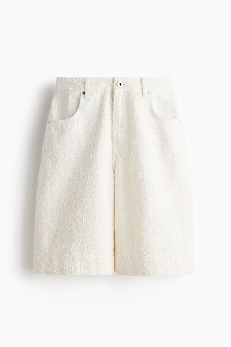 Textured twill Bermuda shorts