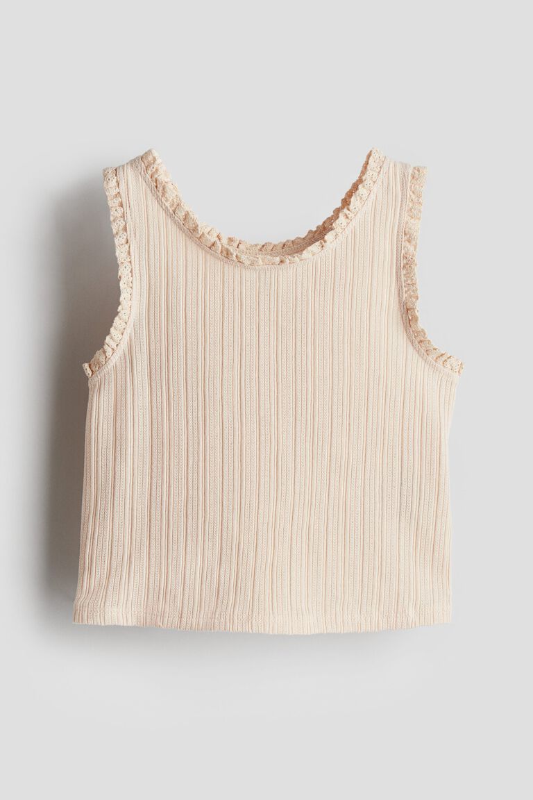 Lace-trimmed vest top