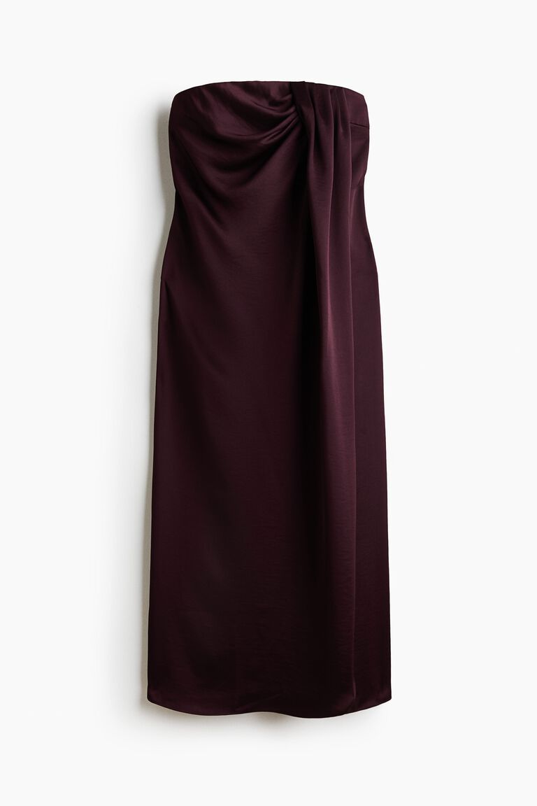 Satin bandeau dress